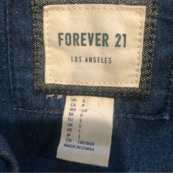 Forever 21 Denim Jeans Overall Small - Picture 4 of 7